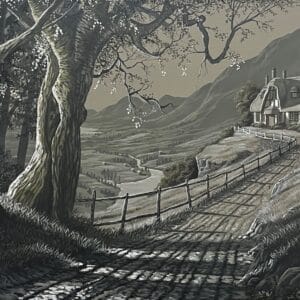 Cottage by the Cliff - 18"x 24" - Original Artwork - Free US Shipping