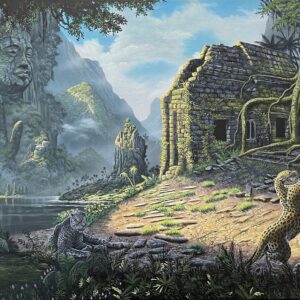 Jungle Ruins - 30"x 40" - Original Artwork - Free US Shipping