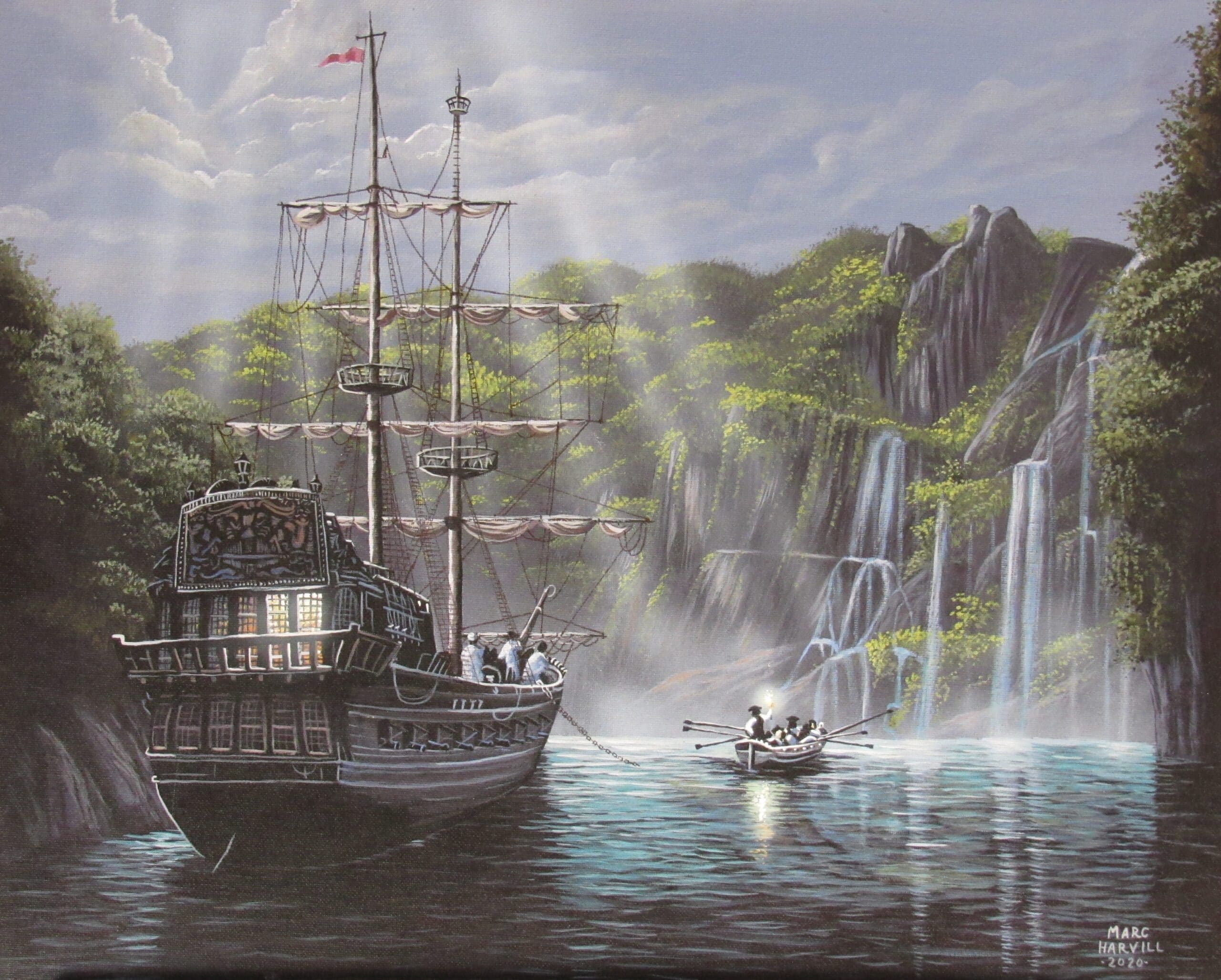 Pirates Cove - 16"x 20" - Original Artwork - Free US Shipping
