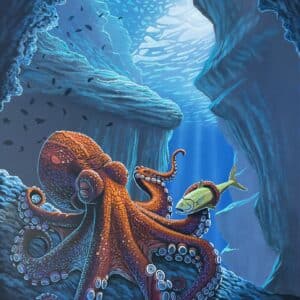 Predator's Cave - 30" x 40"  - Original Artwork - Free US Shipping