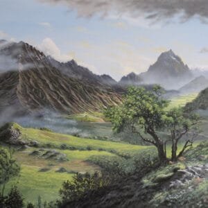 Vast Epic Landscape - 24"x 36" - Original Artwork - Free US Shipping